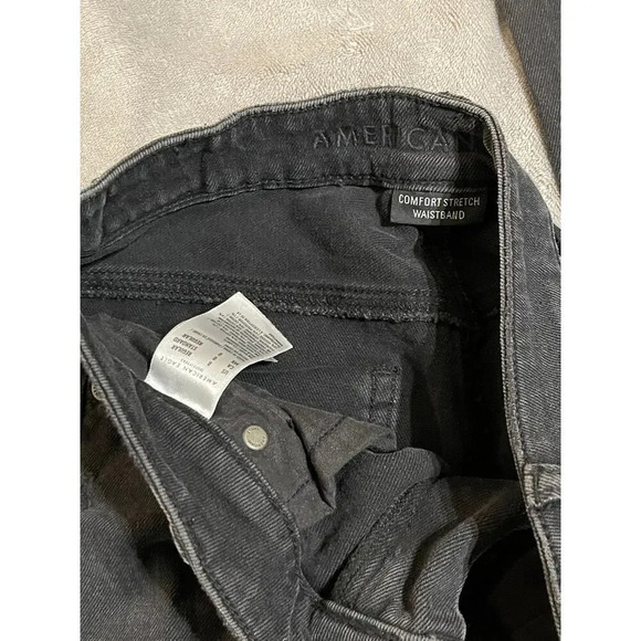 American Eagle SZ 0 Black Comfort Stretch Waistband Jeans Mom Jean - Picture 3 of 7